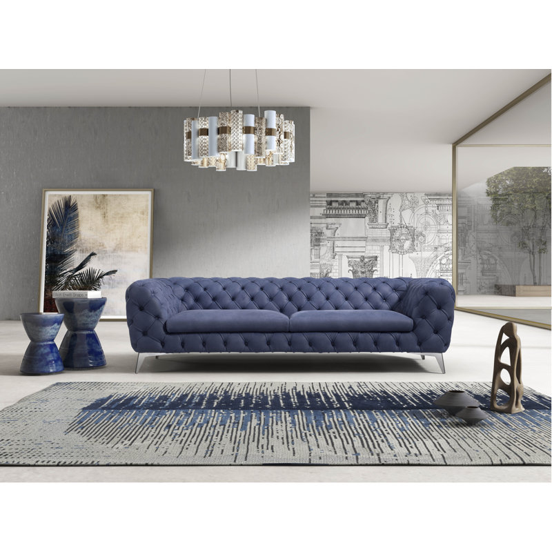 DIVEN LLC Canapé Chesterfield 93 po en cuir véritable à accoudoirs roulés Wayfair.ca